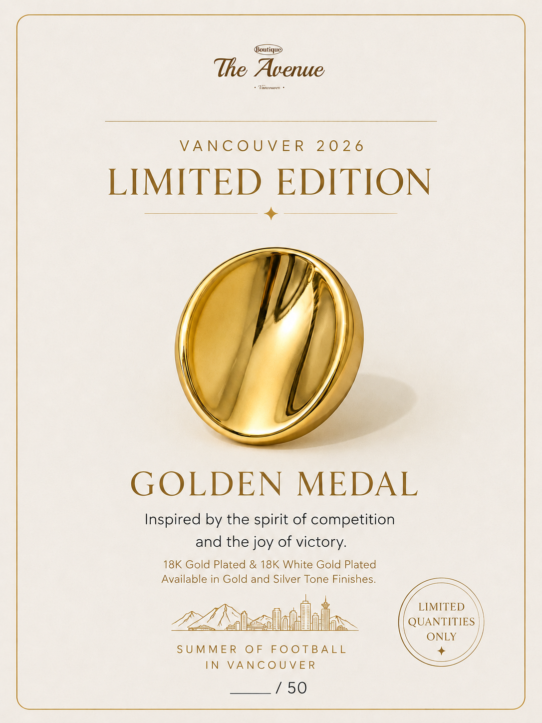 Golden Medal — Vancouver 2026 Limited Edition