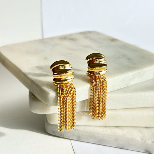 Golden Layers Tassel Earrings