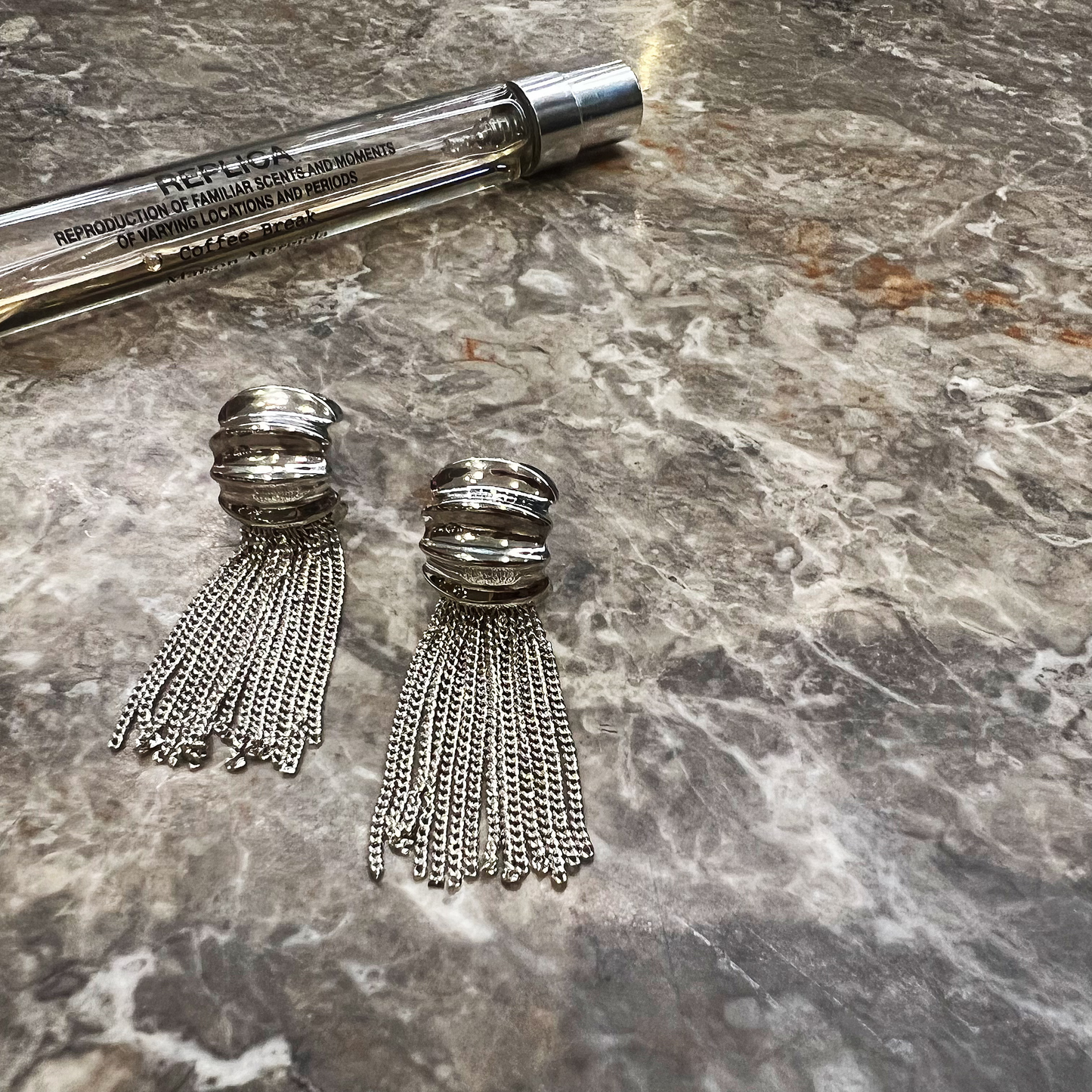 Silver Layers Tassel Earrings