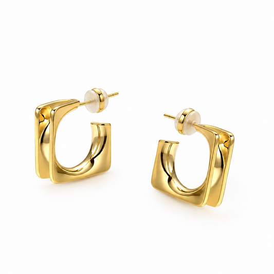 Sculpted Square Hoops