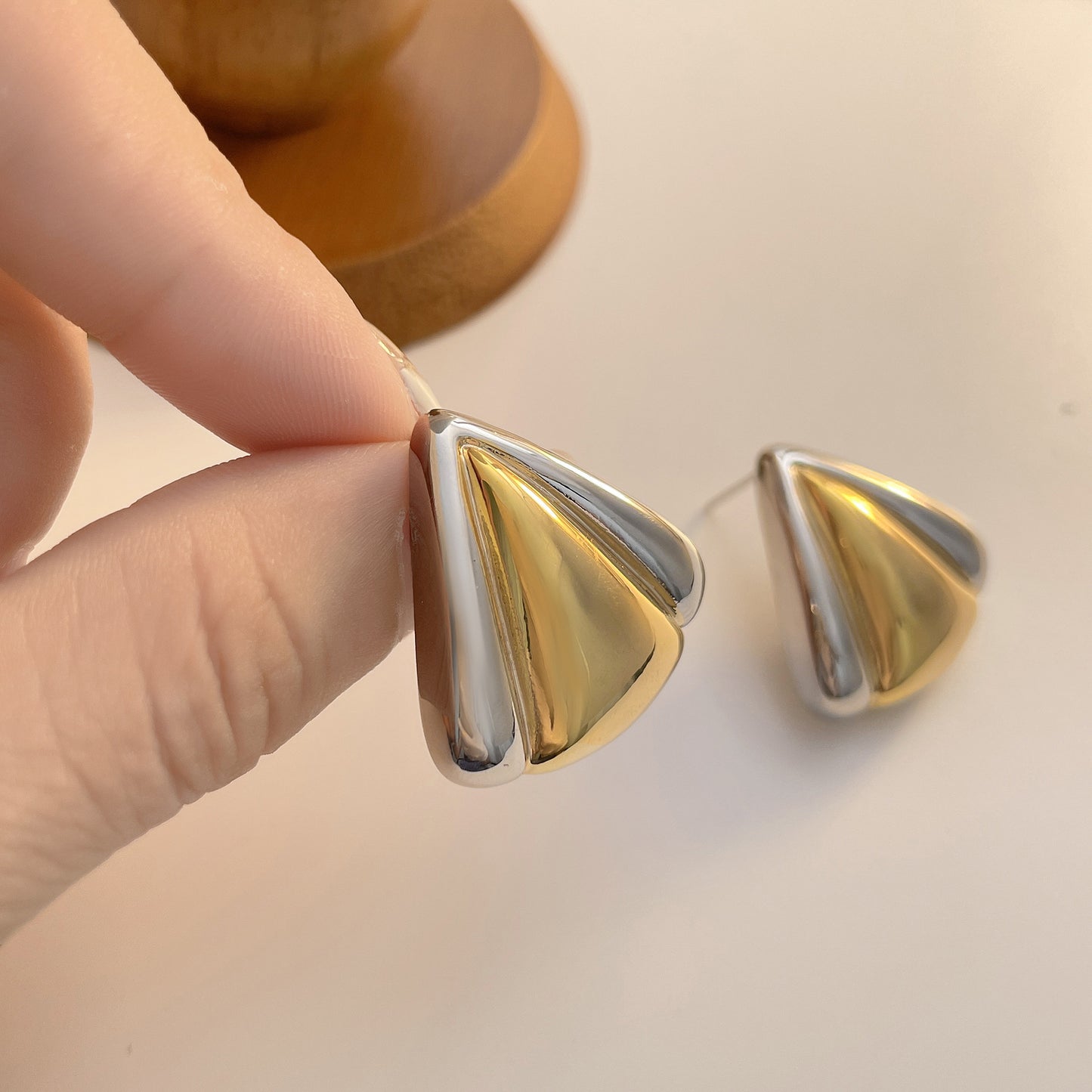 Color-Block Triangle Earrings