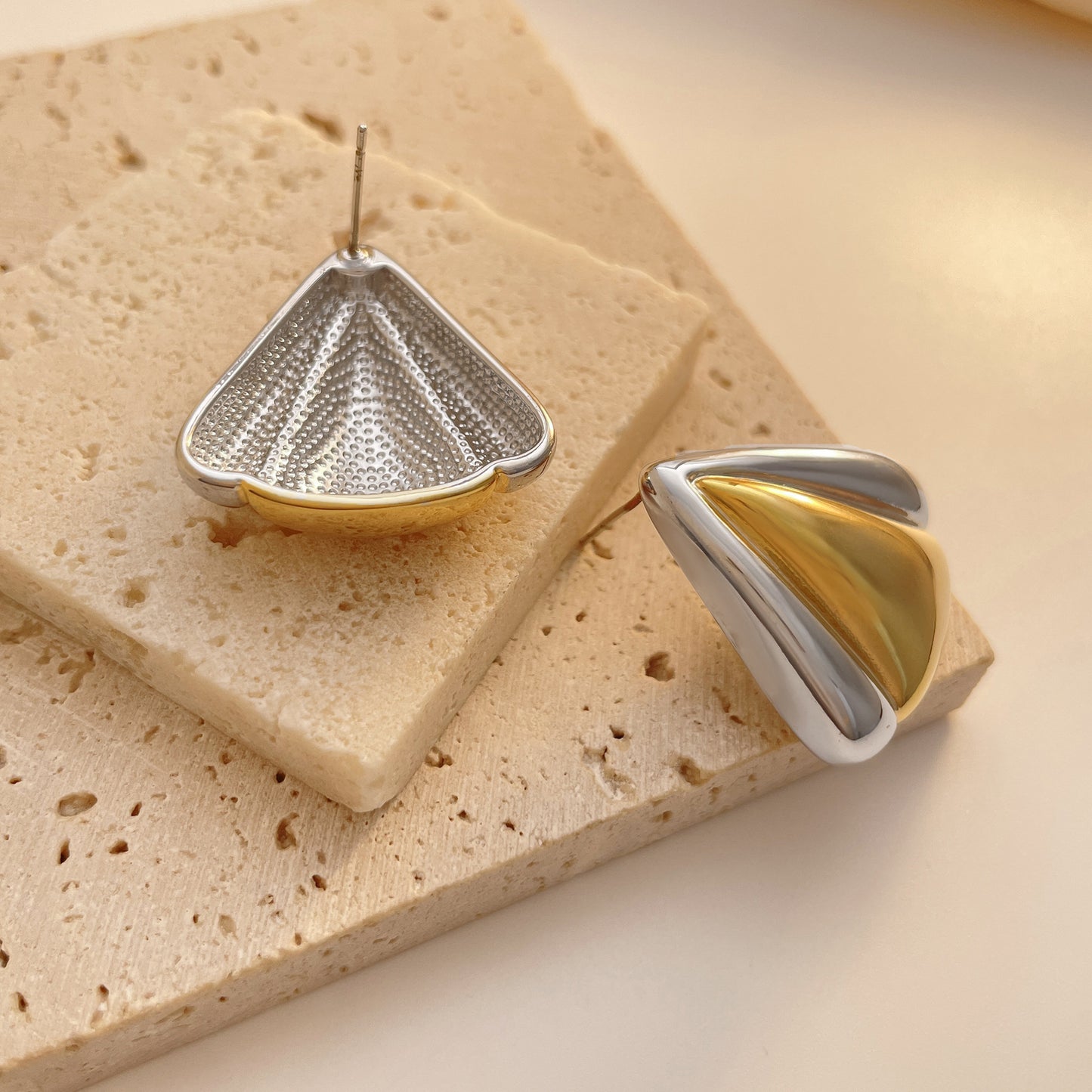 Color-Block Triangle Earrings