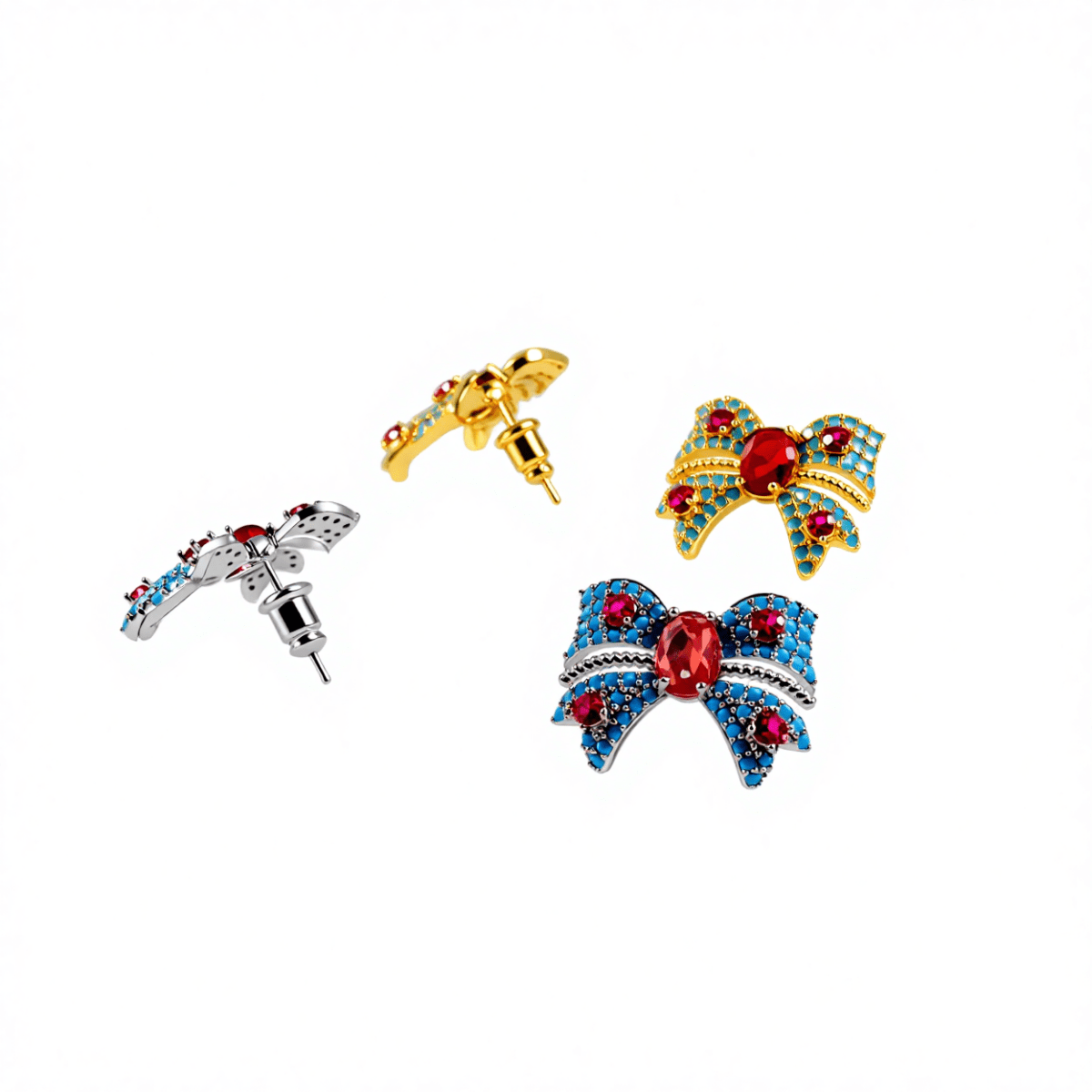 Crystal Bow Studs - The Avenue