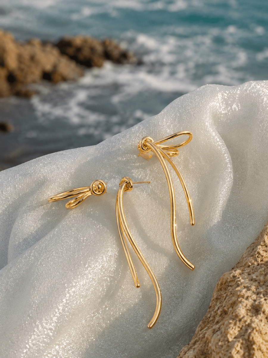 Gilded Grace Bow Earrings - The Avenue